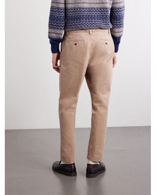 Brunello Cucinelli Natural Straight-Leg Cotton Trousres for men