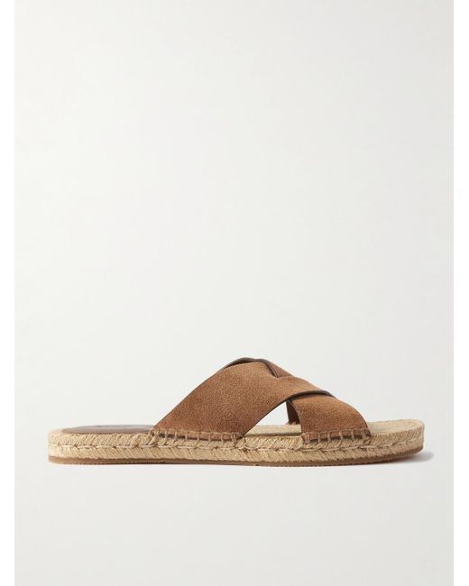 Zegna Brown Panarea Suede Sandals for men