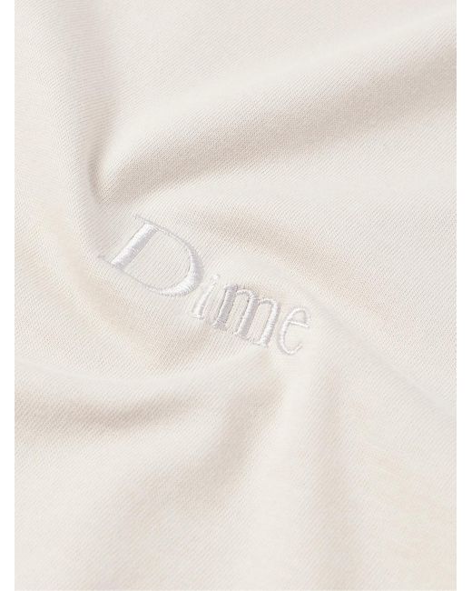 Dime White Logo-embroidered Cotton-jersey T-shirt for men