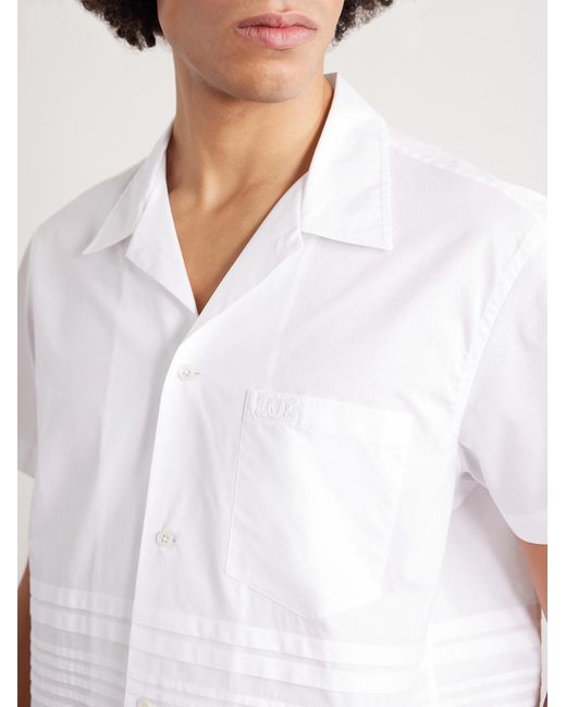 Bode White Chamomile Camp-collar Logo-embroidered Cotton-poplin Shirt for men