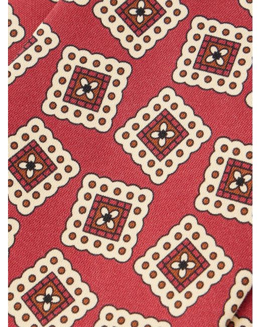 Drake's White 7Cm Jumbled Medallion Printed Silk-Habotai Tie for men