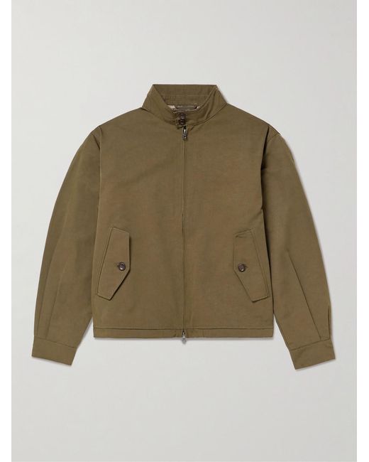 FRIZMWORKS Green Buddy Cropped Cotton-Blend Twill Harrington Jacket for men