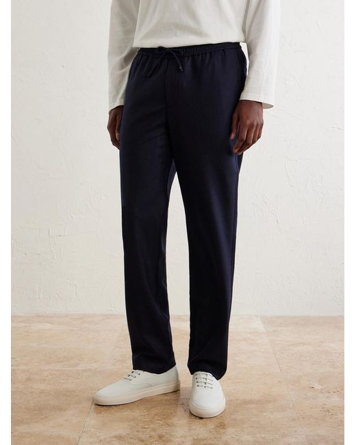 Sease Blue Mindset Straight-Leg Stretch Virgin Wool-Flannel Trousers for men