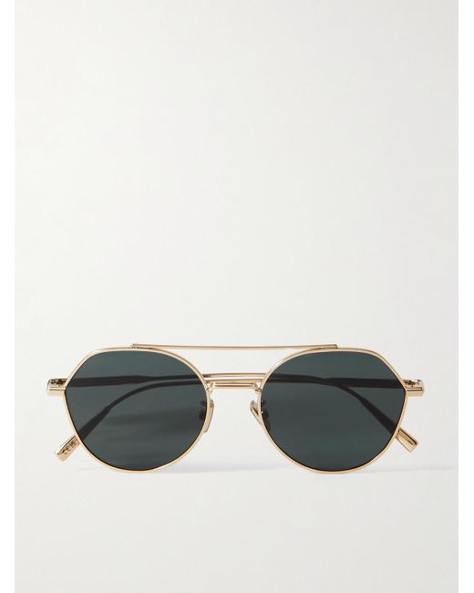 Dior Metallic Diorblacksuit R6u Aviator-style Gold-tone Sunglasses for men