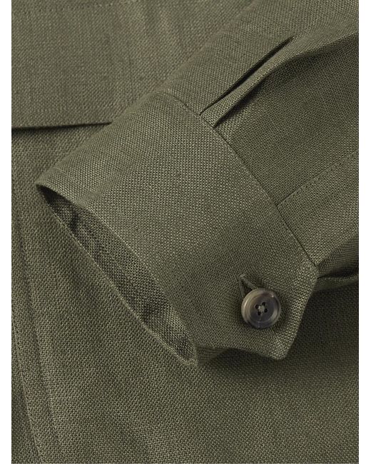 De Petrillo Green Linen Jacket for men