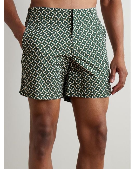 Shorts Da Mare Medi A Gamba Dritta di Frescobol Carioca in Green da Uomo