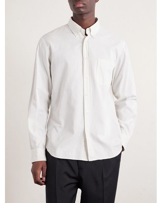 Hartford Natural Pitt Button-Down Collar Tencel Lyocell, Cotton And Linen-Blend Shirt for men