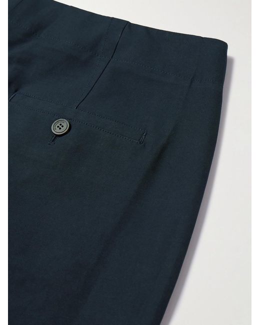 LE17SEPTEMBRE Blue Buckled Straight-Leg Cotton-Blend Trousers for men