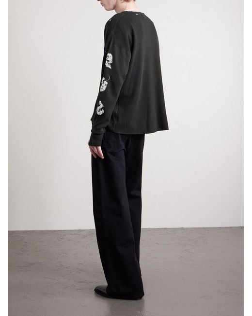 Enfants Riches Deprimes Black Rats Breed Cropped Distressed Printed Cotton T-Shirt for men