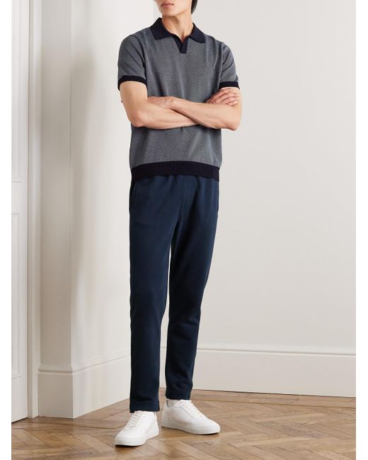 Mr P. Blue Tapered Cotton-jersey Sweatpants for men