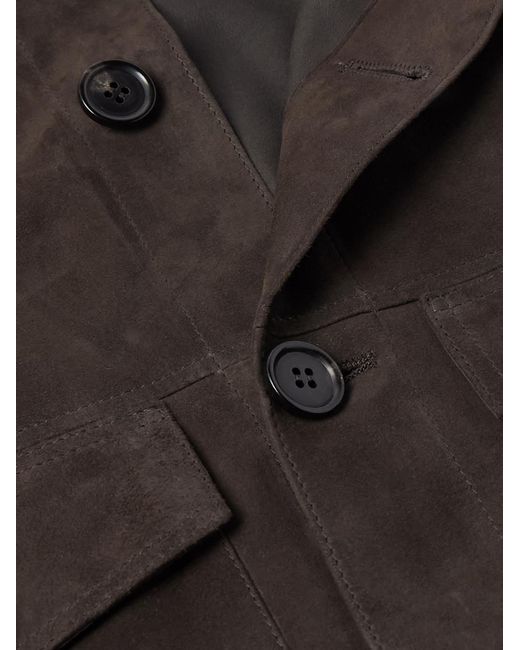 Thom Sweeney Black Suede Overshirt for men