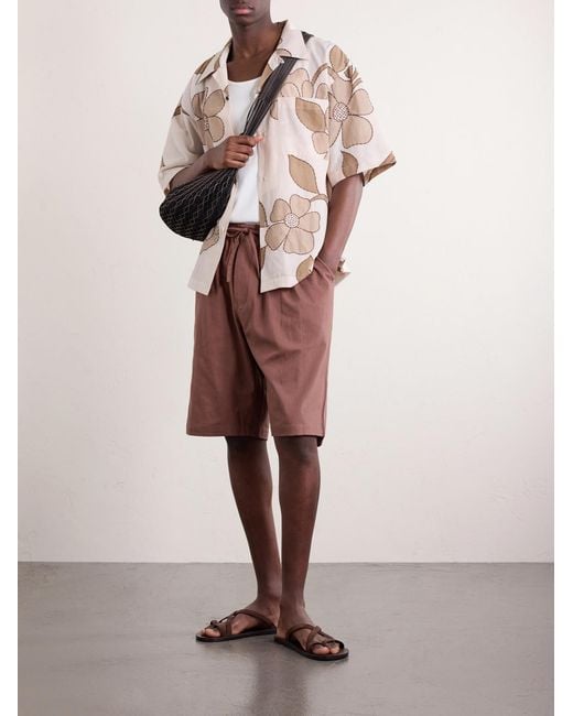 Milo Straight-Leg Cotton Drawstring Shorts di Kardo in Red da Uomo