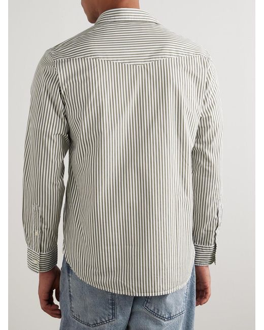 Officine Generale Gray Giacomo Striped Cotton-poplin Shirt for men