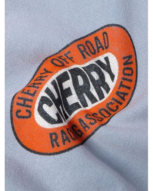 CHERRY LA Off Road Kapuzenjacke aus Baumwoll-Jersey mit Logoprint und Reißverschluss in Stückfärbung in Blue für Herren