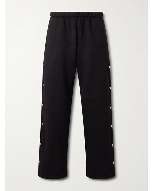 Les Tien Blue Heavyweight Wide-Leg Structured-Fleece Cotton-Jersey Sweatpants for men