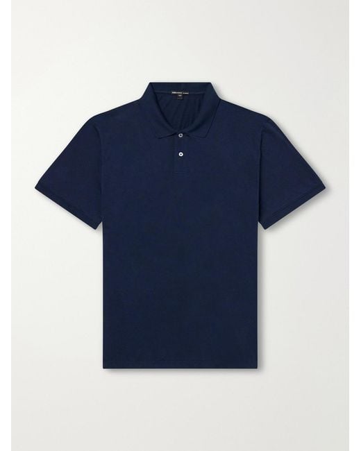 James Perse Blue Cotton-Jersey Polo Shirt for men