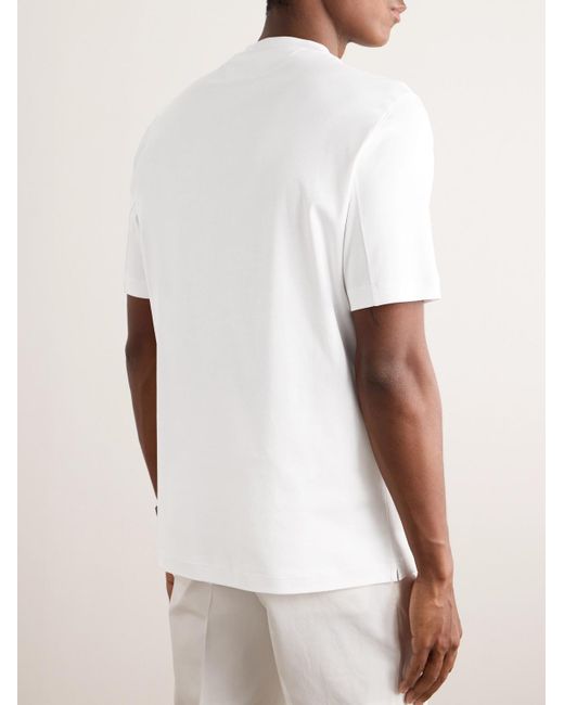 T-shirt in jersey di cotone di Brunello Cucinelli in White da Uomo