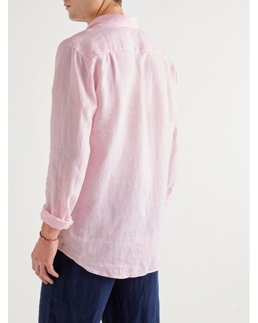 Vilebrequin Pink Caroubis Linen Shirt for men