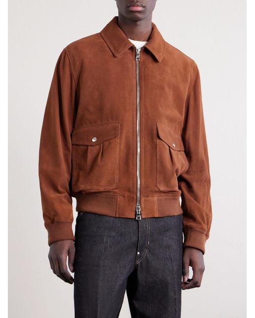 Mr P. Brown Suede Blouson Jacket for men