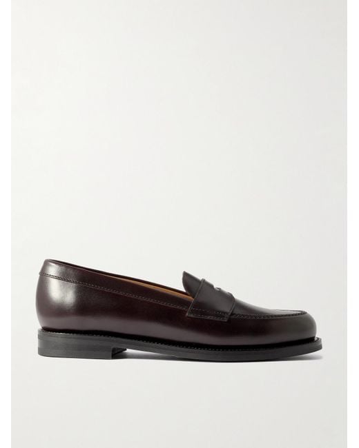 Morjas Red The Ivy Leather Penny Loafers for men