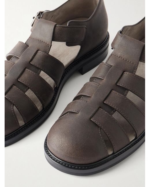 Church's Brown Fisherman Winter Waxed Suede Sandals for men
