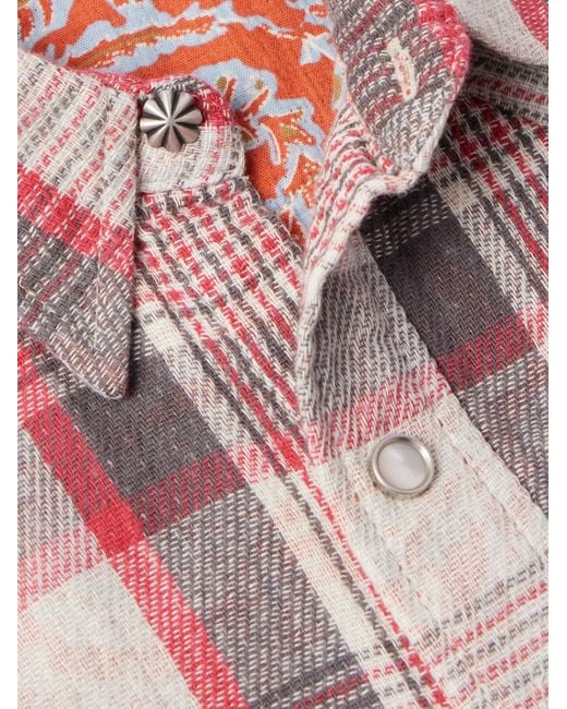 Camicia western in tessuto doppio di RRL in Pink da Uomo