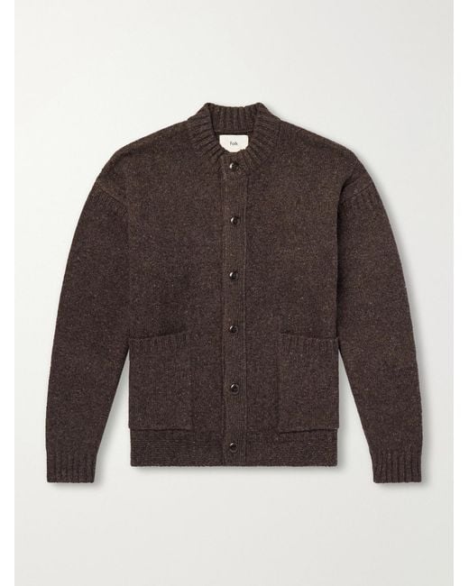 Folk Brown Knitted Cardigan for men
