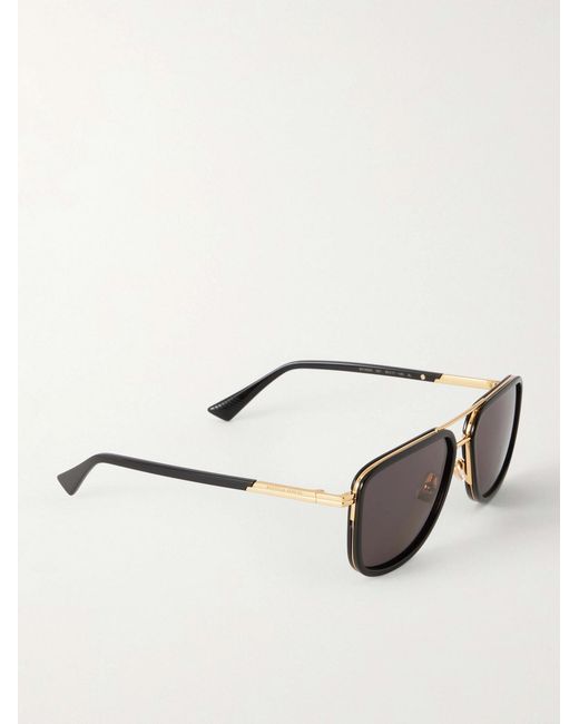 Bottega Veneta Metallic Aviator-Style Acetate And-Tone Sunglasses for men