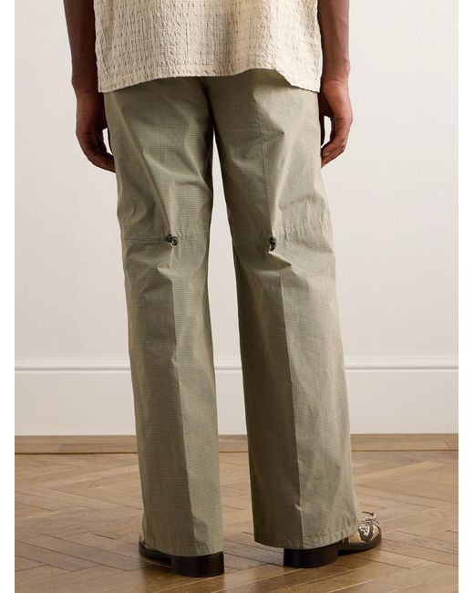 Our Legacy Natural Wander Wide-Leg Belted Prince Of Wales Cotton-Blend Cordura Trousers for men
