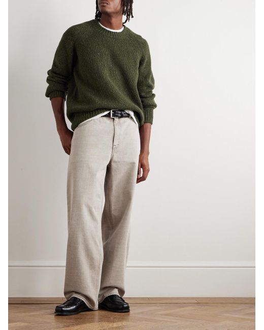 A.P.C. Green Harris Flecked Merino Wool Sweater for men