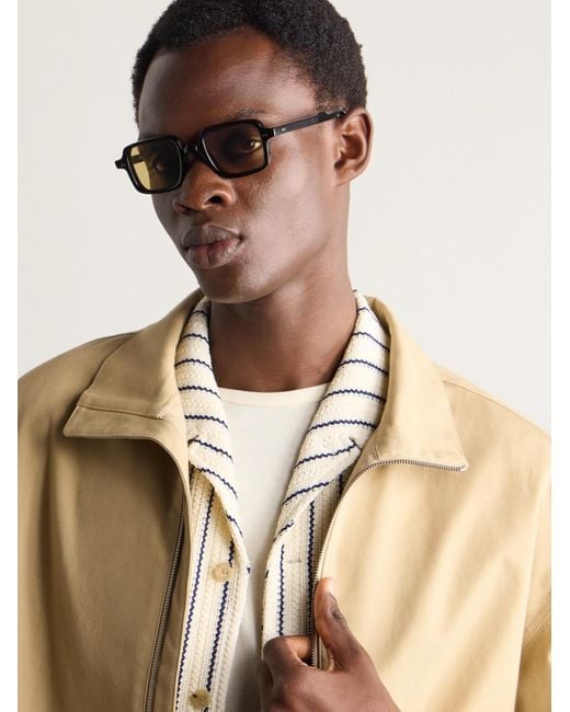 Cutler & Gross Black Gr02 Rectangle-Frame Acetate Sunglasses for men