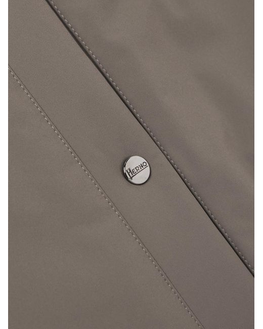 Herno Gray Padded Shell Hooded Parka for men