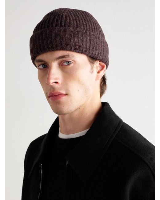 NN07 Brown Sailor 6650 Ribbed Wool-Blend Beanie for men