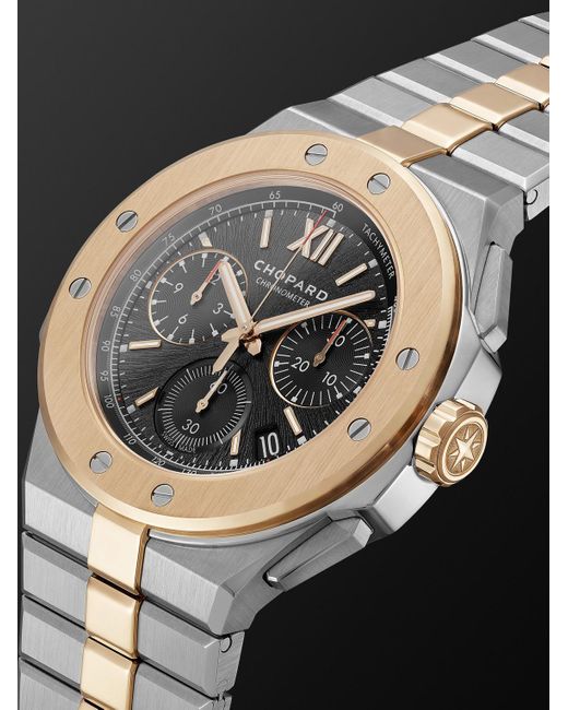 Chopard Black Alpine Eagle Xl Chrono Automatic Lucent Steel And 18-karat Rose Gold Watch, Ref. 298609-6001 for men