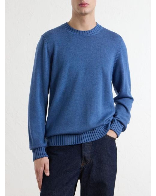 Piacenza 1733 Blue Virgin Wool Sweater for men