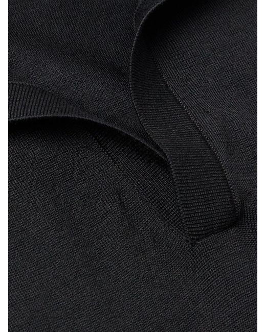 Polo in lana di Saint Laurent in Black da Uomo