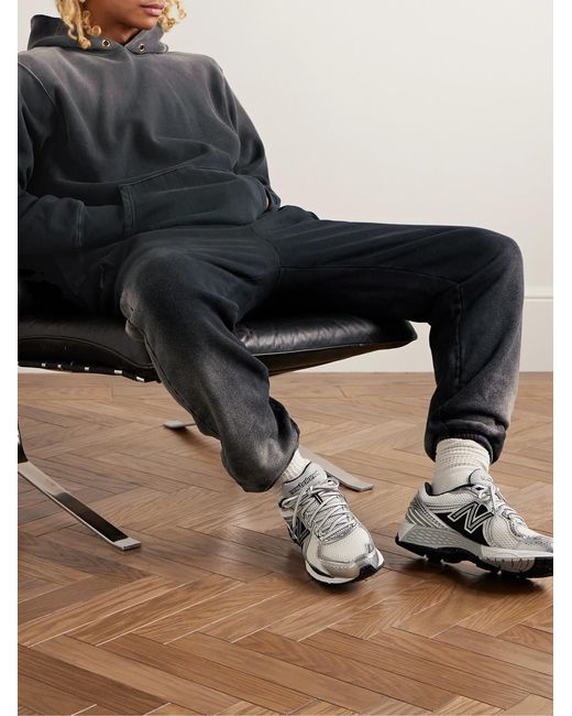 Les Tien Blue Straight-Leg Garment-Dyed Cotton-Jersey Sweatpants for men