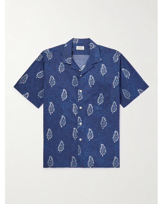 Hartford Hemd aus bedruckter Baumwolle mit wandelbarem Kragen in Blue für Herren