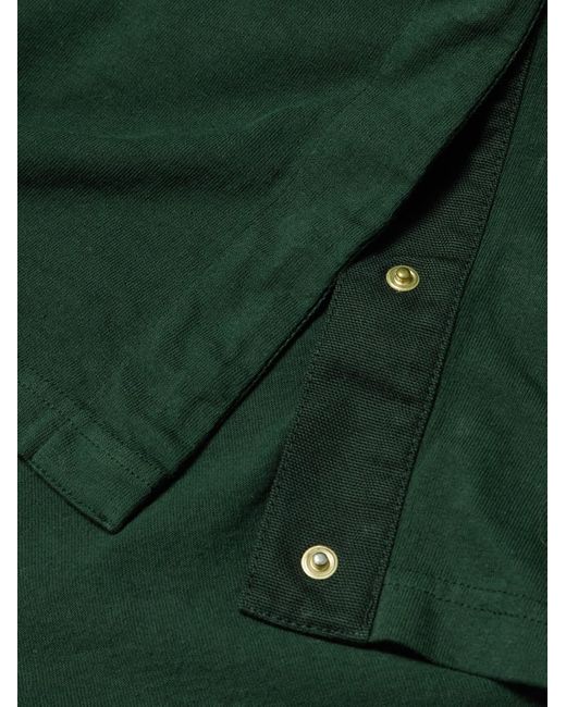 Sacai Green Carhartt Wip Logo-Appliquéd Canvas-Trimmed Cotton-Jersey T-Shirt for men