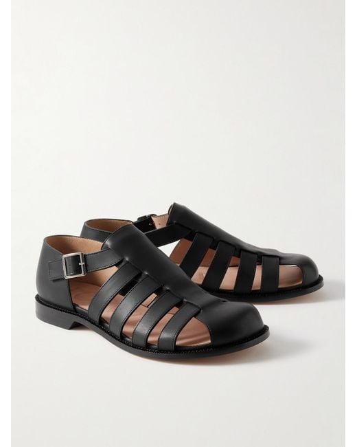 Loewe Black Campo Leather Sandals for men