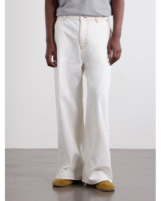 AMI White Wide-Leg Jeans for men