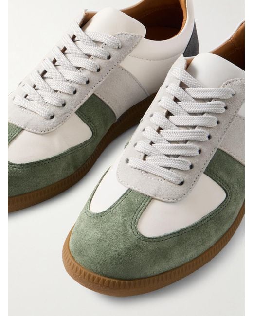 Mr P. Natural Ansel Suede And Leather Sneakers for men