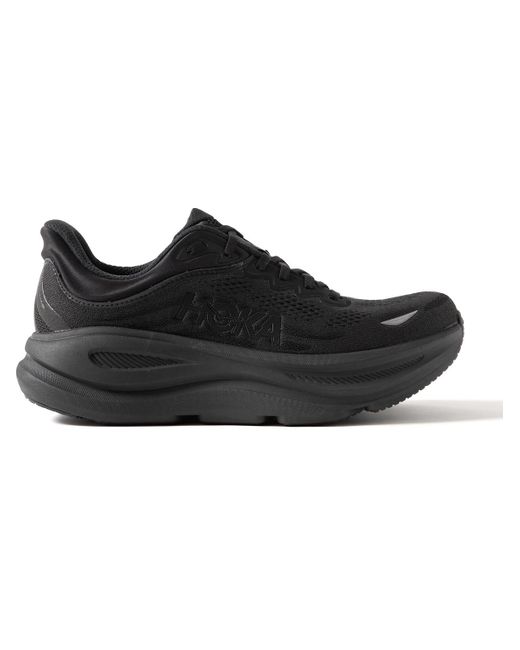 Hoka One One Black Bondi 9 Rubber-Trimmed Mesh Running Sneakers for men