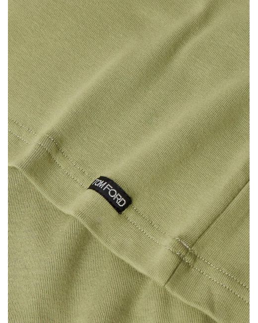 Tom Ford Green Slim-fit Stretch-cotton Jersey T-shirt for men