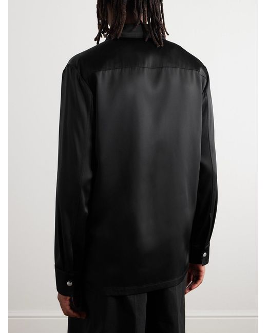 Jil Sander Black Satin-Twill Shirt for men