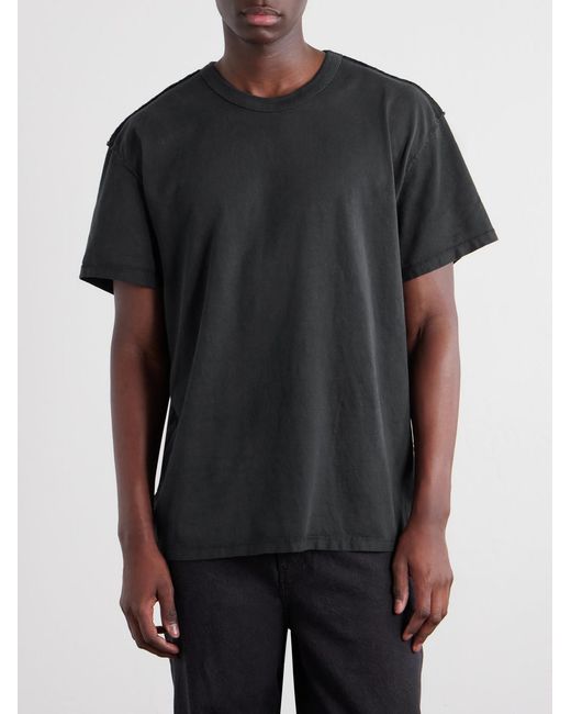 Les Tien Black Inside Out Heavyweight Cotton-Jersey T-Shirt for men