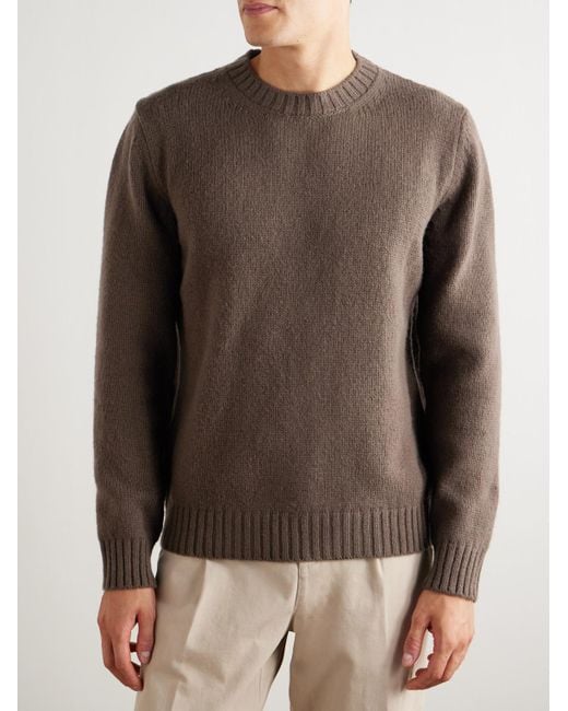 Eleventy Brown Slim-Fit Wool Sweater for men
