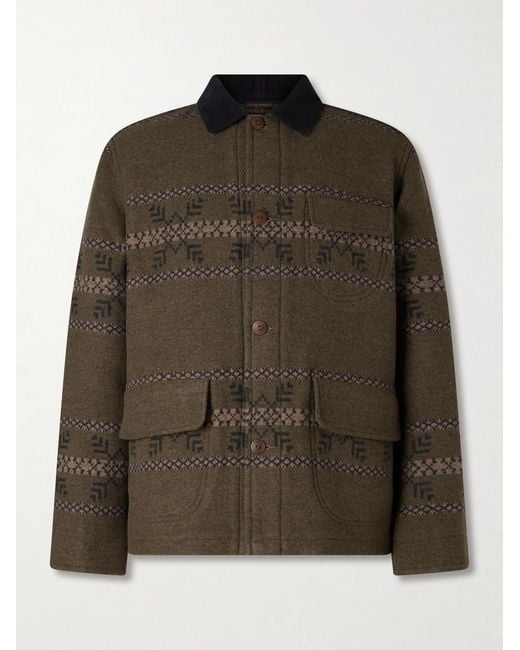 RRL Green Virgin Wool-Blend Jacquard Jacket for men
