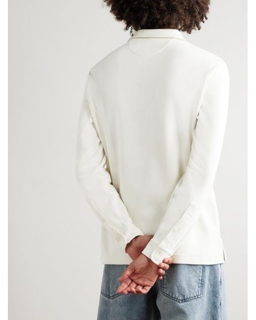 Polo Ralph Lauren White Logo-Embroidered Cotton-Jersey Polo Shirt for men