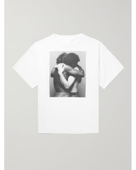 SAINT Mxxxxxx White Robert Mapplethorpe Printed Cotton-Jersey T-Shirt for men